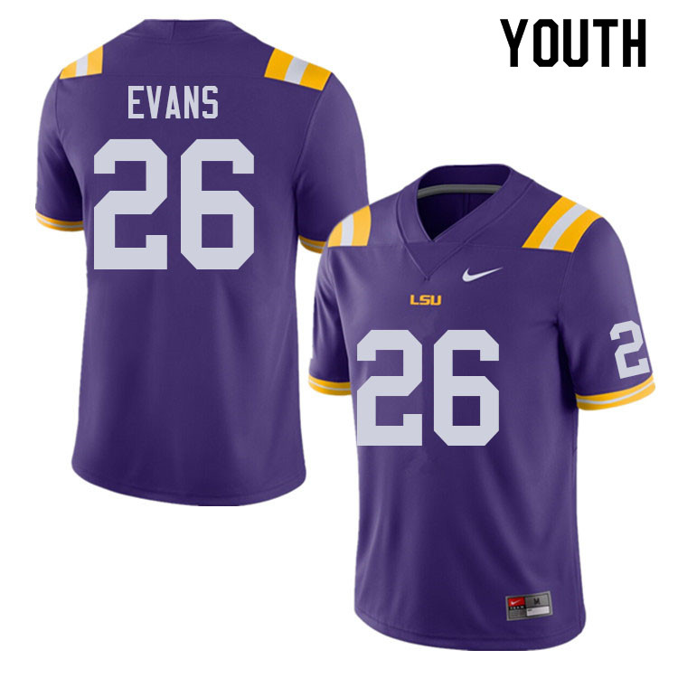 Youth #26 Darren Evans LSU Tigers College Football Jerseys Sale-Purple - Click Image to Close